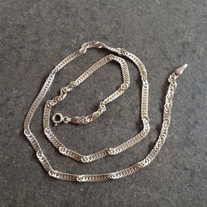 Vintage Flat Sterling Spiral Necklace